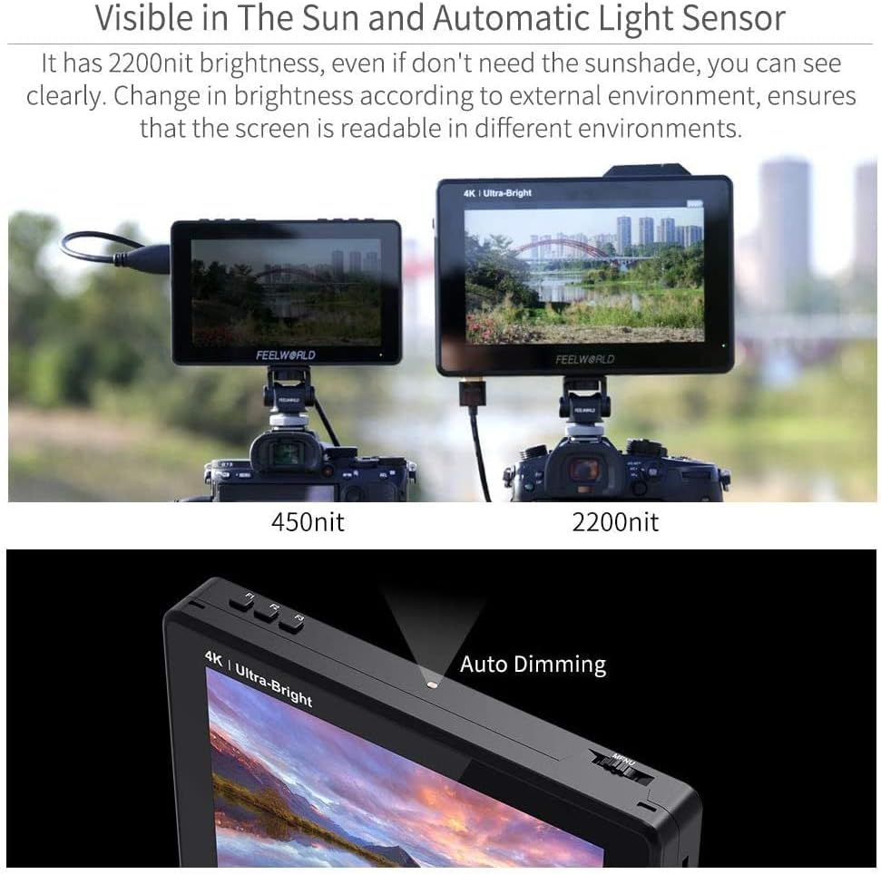 FEELWORLD LUT7 PRO+NP-F970 7" 2200nits Camera Field Monitor Bundle