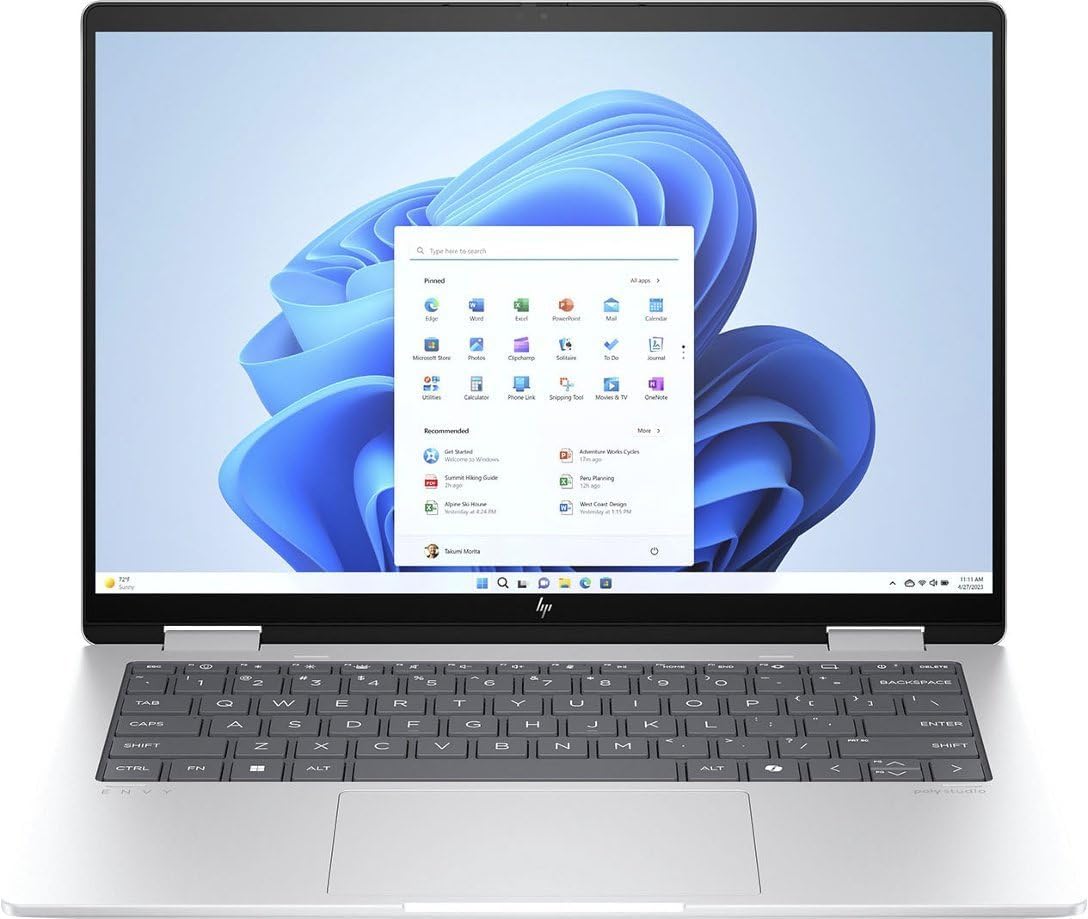 HP Envy 2-in-1 Laptop Ryzen 5 16GB 512GB Touchscreen