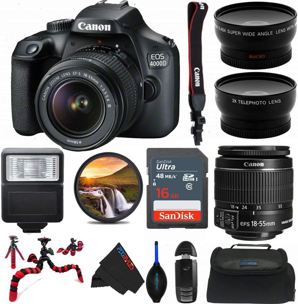Canon 4000D EOS DSLR Camera 18-55mm Bundle Renewed