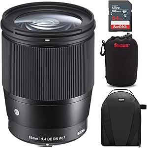 Sigma 16mm f/1.4 DC DN Contemporary Canon EF-M Lens Bundle
