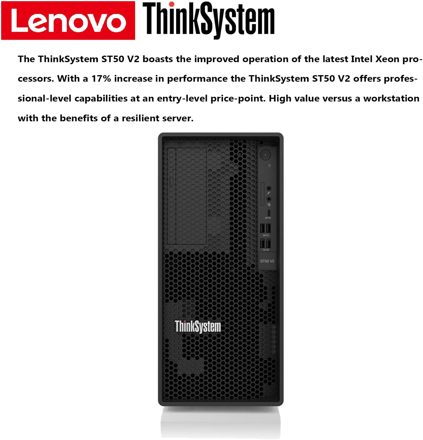 Lenovo GQE55L ThinkSystem ST50 Server: Xeon, 32GB RAM, 2TB HDD
