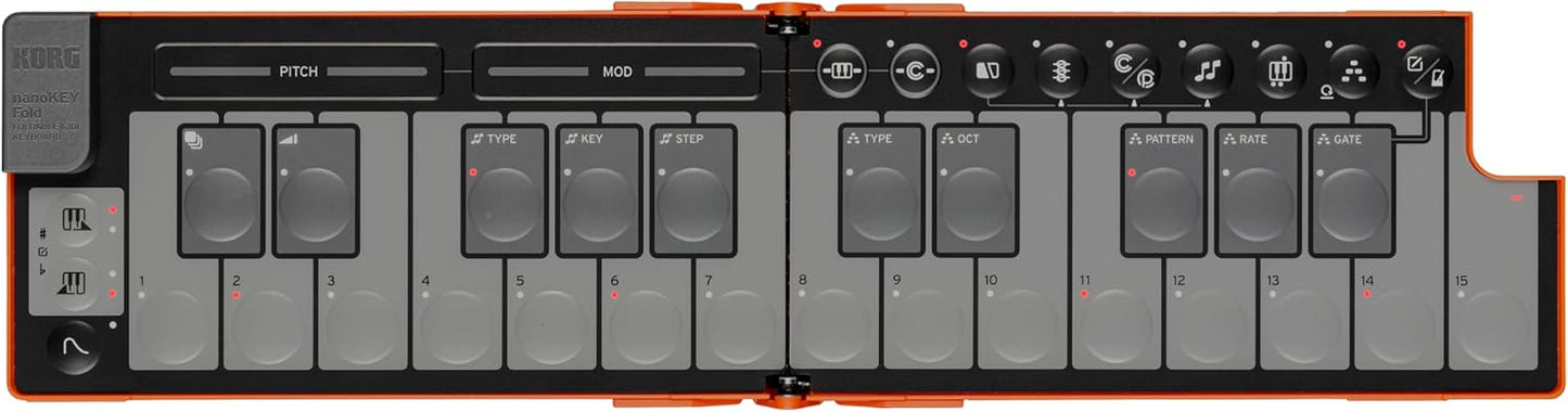 Korg NANOKEY-FD LO Foldable MIDI Keyboard Orange