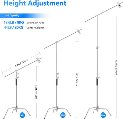Neewer ST-C-CB Heavy Duty C Stand Boom Arm Photography Lighting