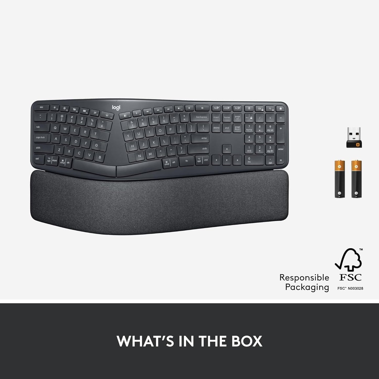 Logitech 920-009166-cr Ergo K860 Wireless Ergonomic Keyboard (Renewed)