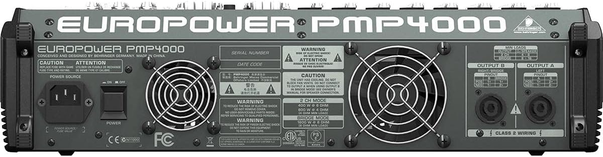 Behringer PMP4000 1600-Watt Powered Mixer FX 3 XLR Cables