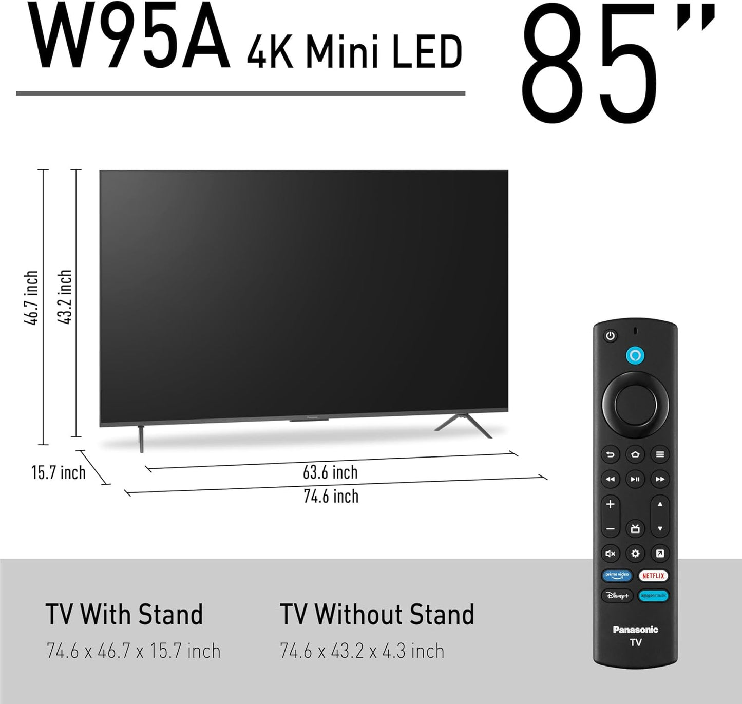 Panasonic TV-85W95AP 85-Inch Mini LED Fire TV