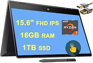 HP Envy X360 15" 2-in-1 Ryzen 7, 16GB RAM, 1TB SSD Touchscreen Laptop