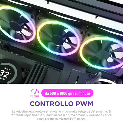 NZXT RF-D12TF-B1 F120 RGB Duo Triple Pack, 3 x 120mm Fans