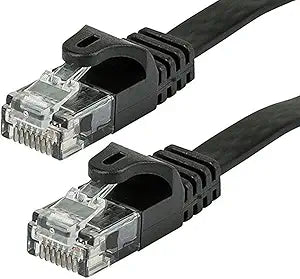 Monoprice 9553 25ft Flat Cat5e Ethernet Cable - Black — main product image