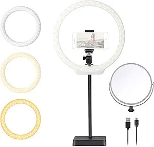 Neewer 10095616 Tabletop LED Ring Light with Mirror