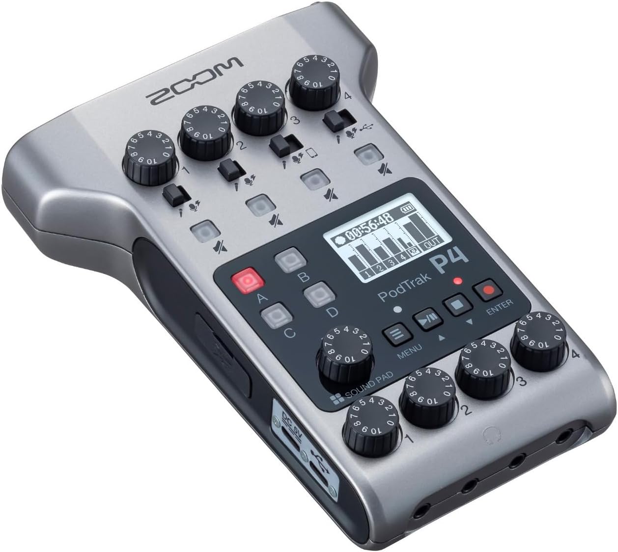 Zoom PodTrak P4 Portable Podcast Recorder with ZDM-1 Mic