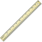 Westcott 10702 Wood Ruler 12-Inch Metal Edge