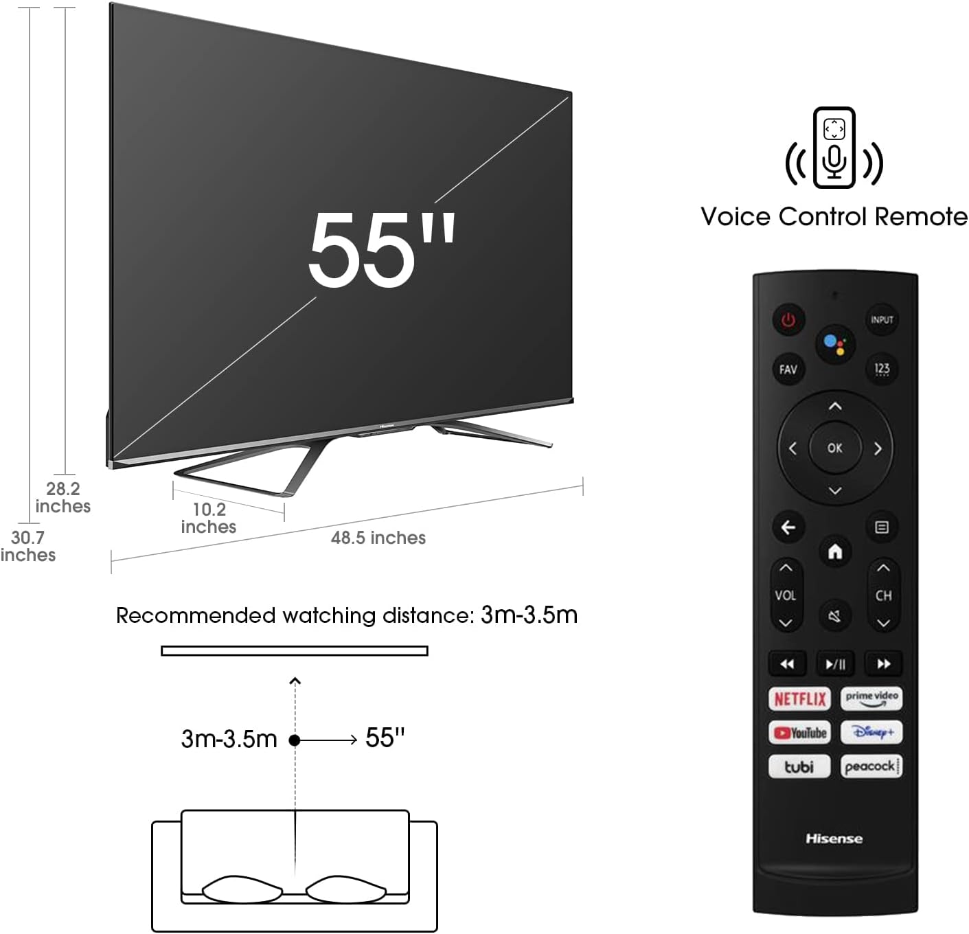 Hisense 55U8G 55" 4K ULED Android Smart TV