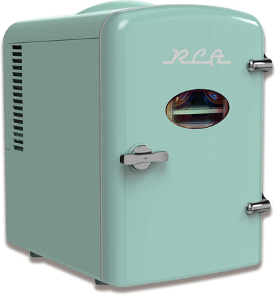RCA RMIS129-MINT Mini Retro 6-Can Beverage Fridge - Mint