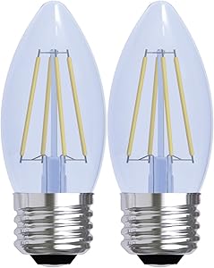GE 92334 3.2W LED Reveal Blunt Tip Light Bulb 2-Pack