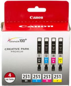 Canon CLI-251 BK/CMY 4PK Ink Cartridge Pack