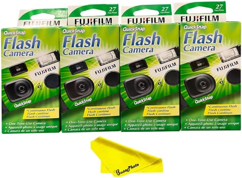 Fujifilm 879286 QuickSnap Flash 400 Disposable Camera 4-Pack