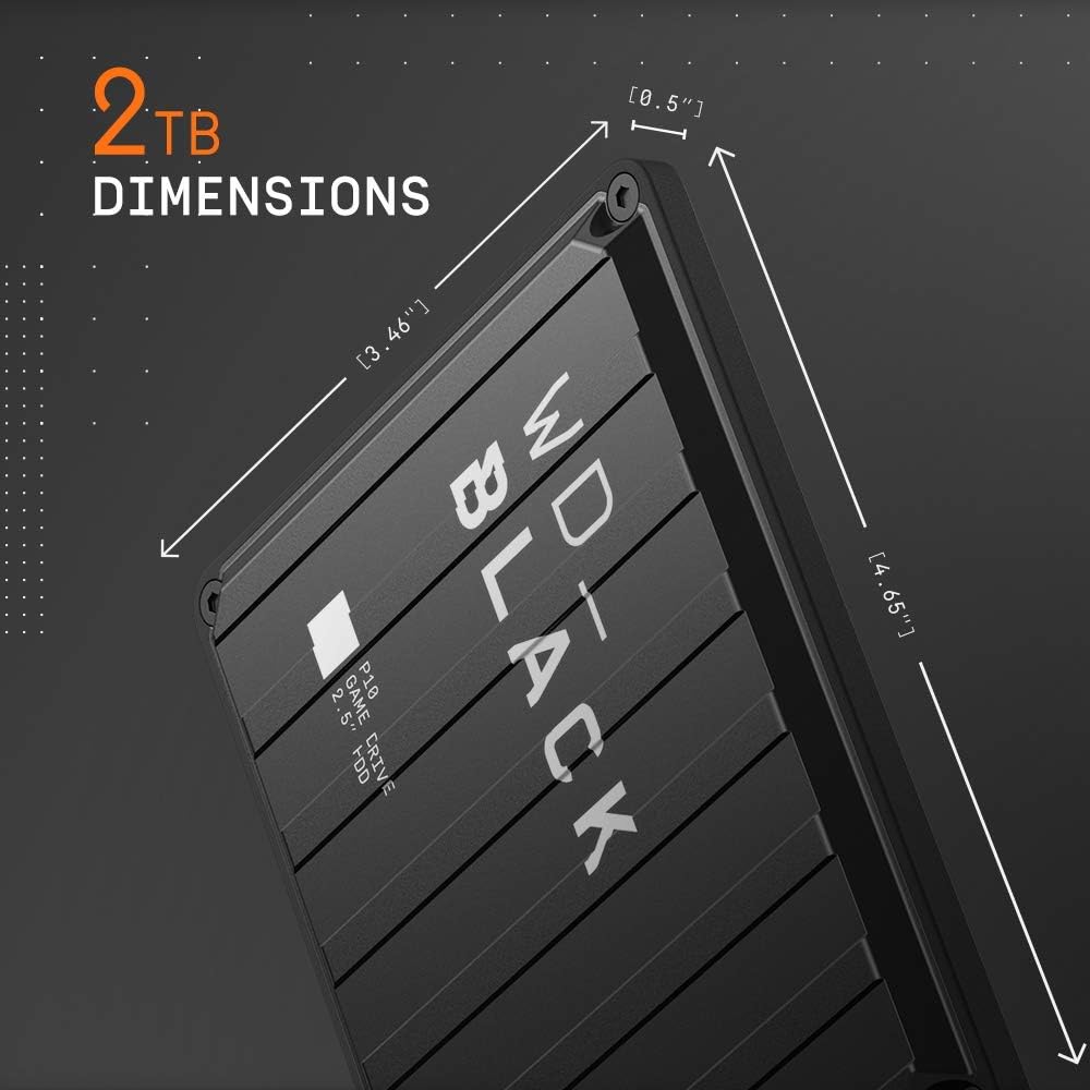 Western Digital WDBA2W0020BBK-WESN WD_Black 2TB P10 Game Drive Bundle