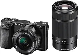 Sony ILCE6000Y/B Alpha a6000 Mirrorless Camera with Zoom Lenses — main product image