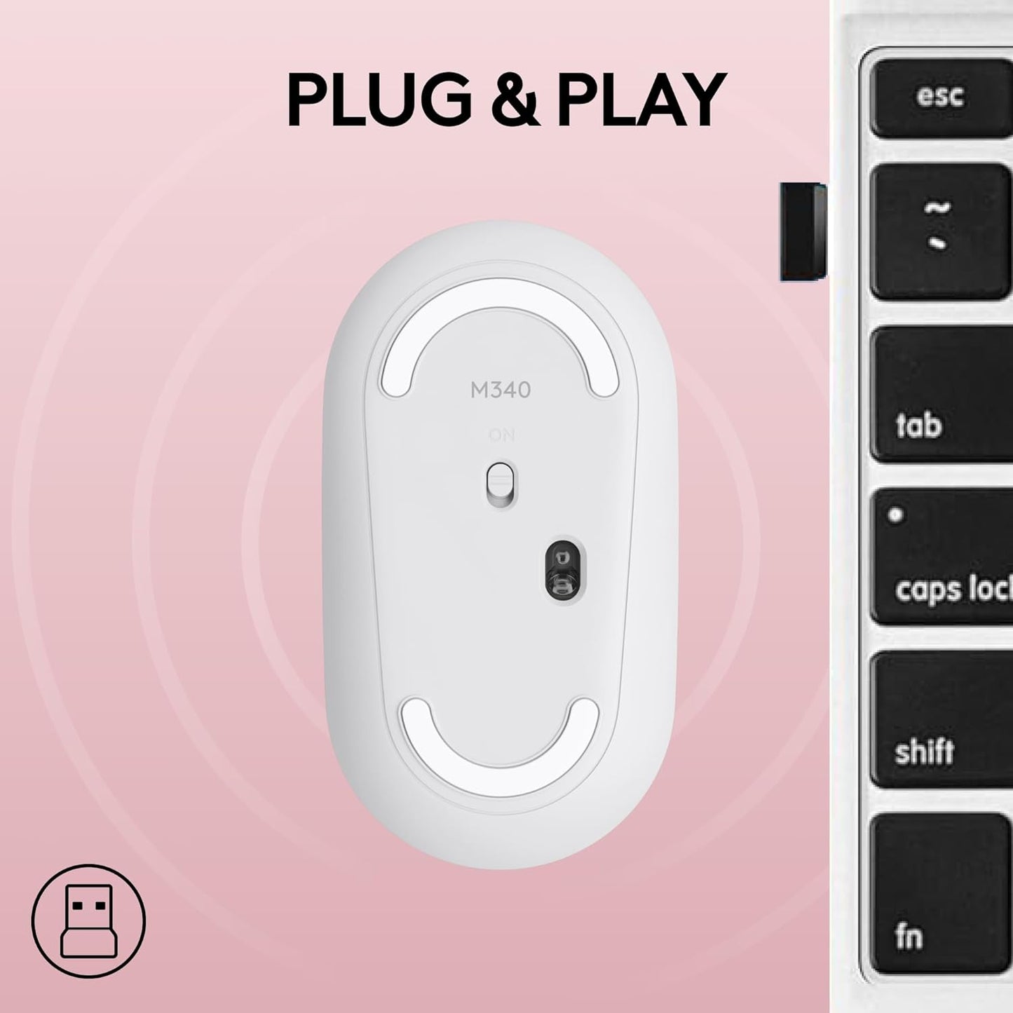 Logitech 910-007289 M340 Tropical Sunrise Silent Wireless Mouse