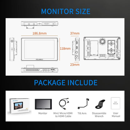 FEELWORLD SH7-OF-EU 7" 2200nit SDI HDMI Camera Monitor