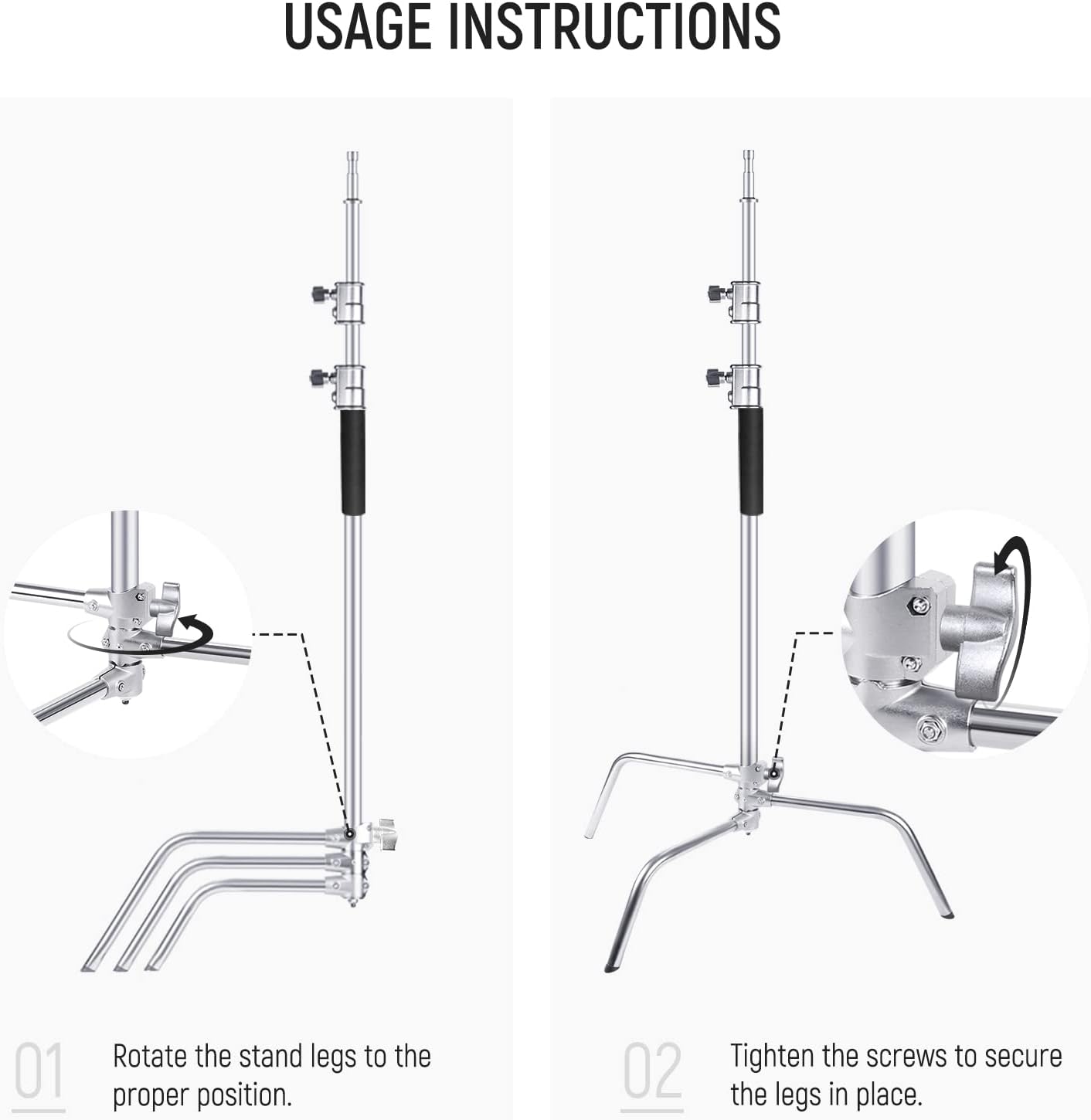 Neewer ST-C-CB C Stand with Boom Arm & Sliding Legs
