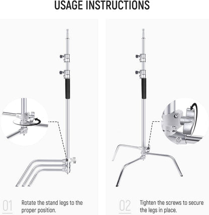 Neewer ST-C-CB C Stand with Boom Arm & Sliding Legs