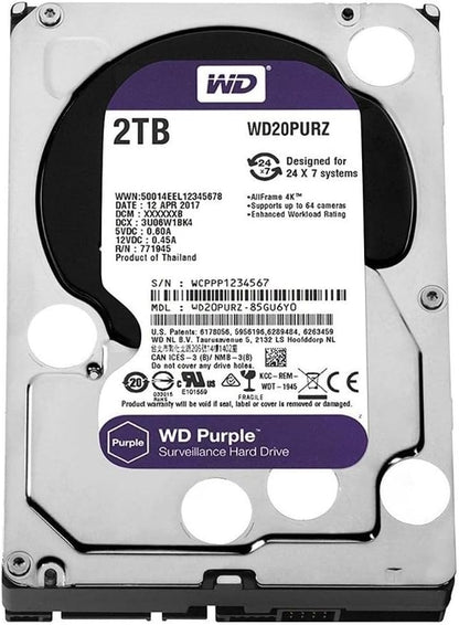 Western Digital WD20PURZ 2TB Purple Surveillance Hard Drive