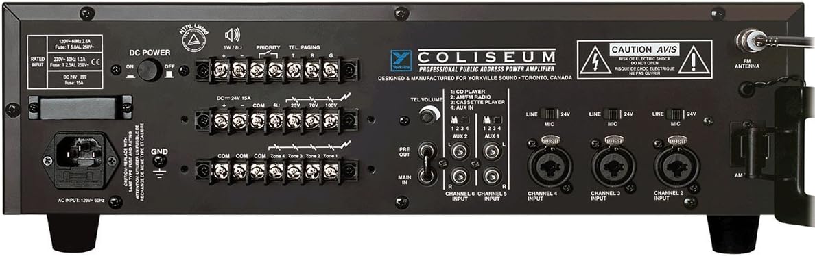 Yorkville 4334197053 CA1 70V 6-Channel PA Amplifier