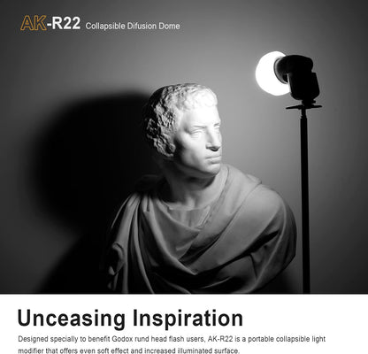 Godox AK-R22 Collapsible Diffusion Dome for V1 Round Head Flash
