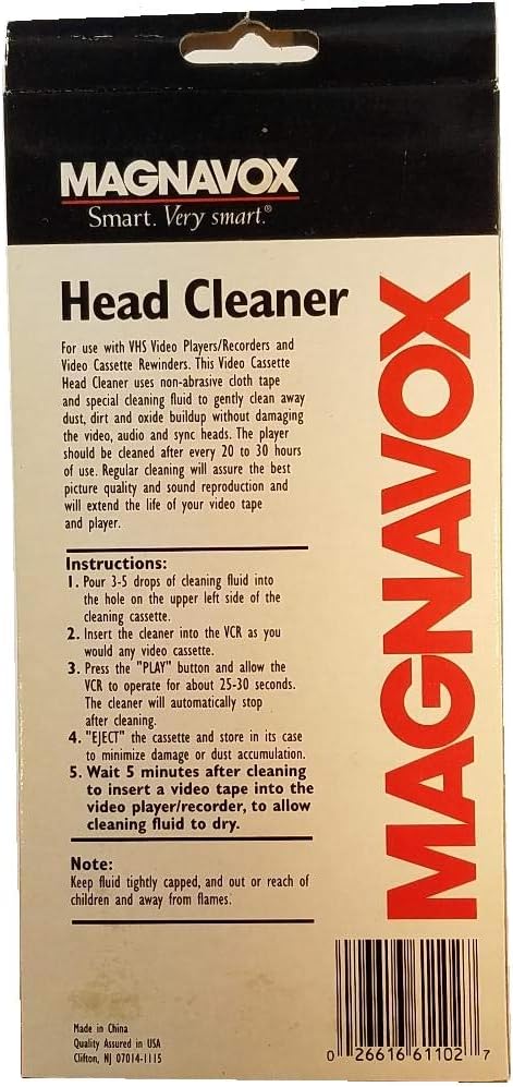 Magnavox M61102 VHS Wet Head Cleaning Tape