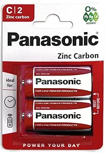 Panasonic 1146 C Size Zinc Carbon Batteries - 2 Pack