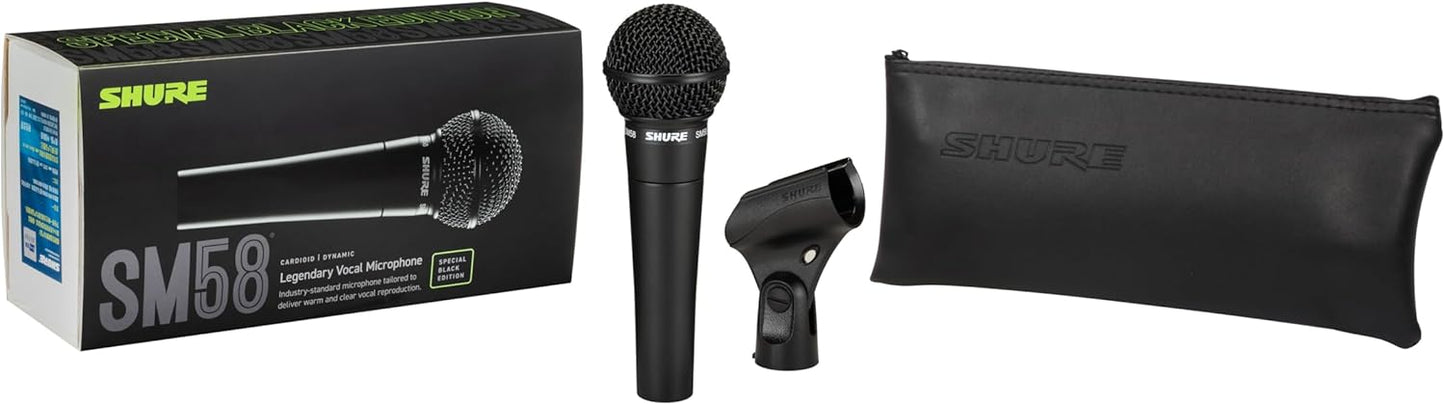 Shure SM58-BLK Pro XLR Dynamic Microphone Black Edition