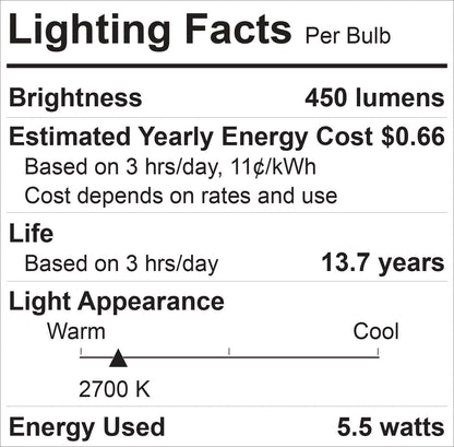 GE 44898 Relax 40W Equivalent Dimmable LED 8-Pack