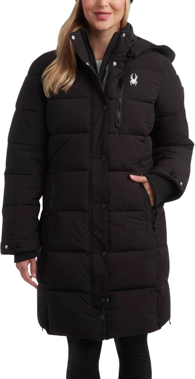 Spyder Women's Long Puffer Jacket Insulated Windbreaker