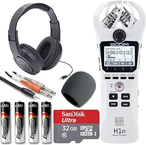Zoom ZH1NW H1n Handy Recorder Bundle White
