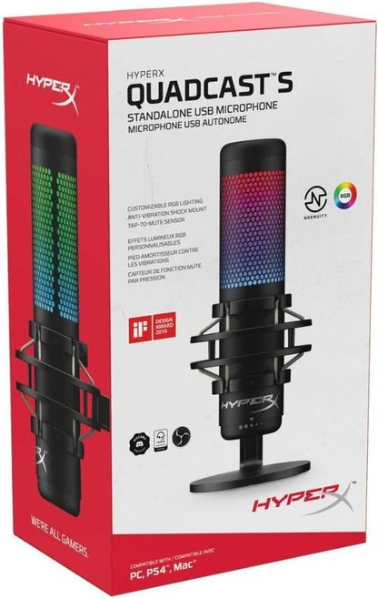 HyperX HMIQ1S-XX-RG-G-B/4P5P7AA-B QuadCast S RGB USB Microphone Renewed