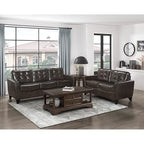 Lexicon Donegal Love Seat Dark Brown Faux Leather