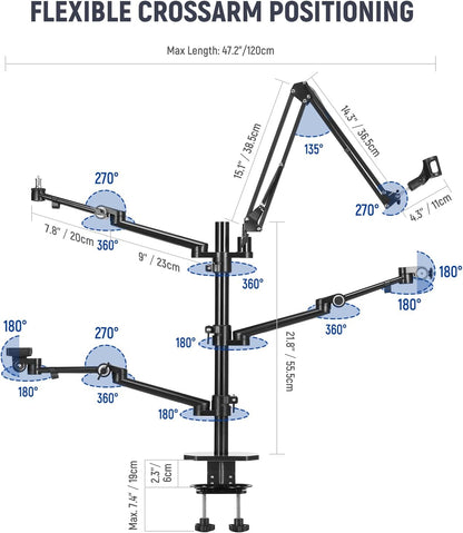 Neewer 10102920 Overhead Camera Stand Desk Mount
