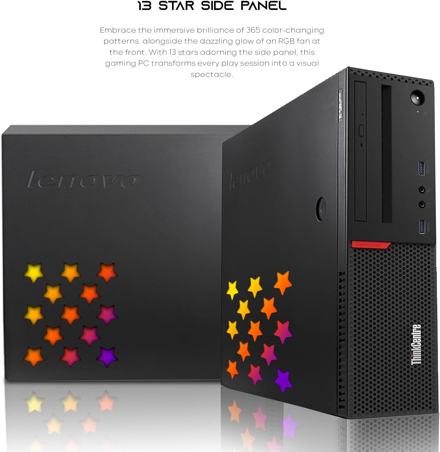 Lenovo ThinkCentre i7 Gaming PC Bundle 24" Monitor RX 550 Renewed