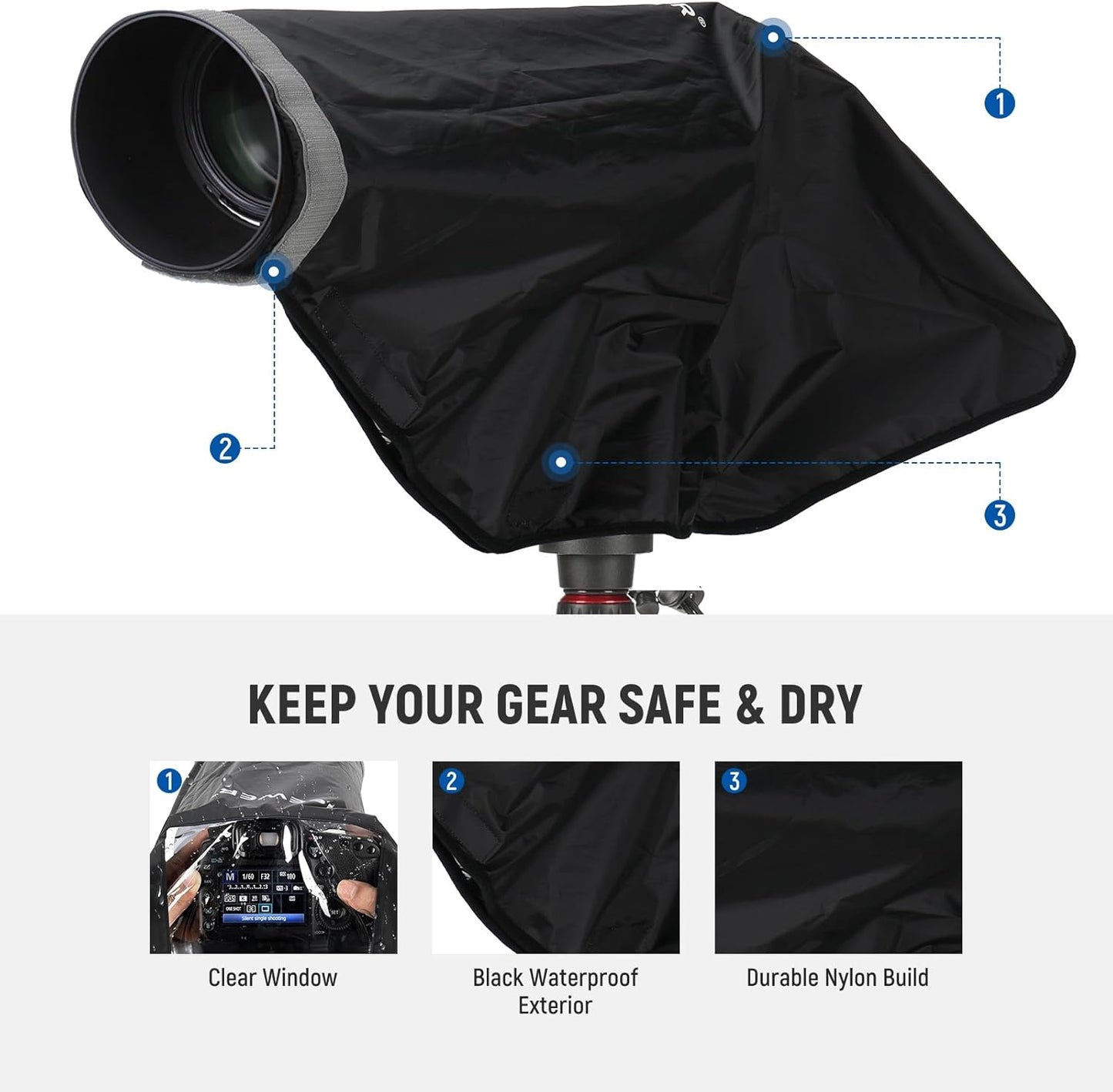 Neewer 10103310 2-in-1 Camera Rain Cover Reflector XL