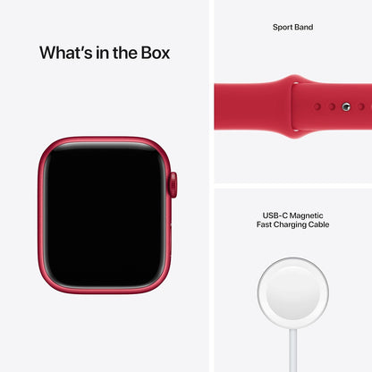 Apple Series 7 Watch (GPS, 45mm) Red Aluminum (Renewed)