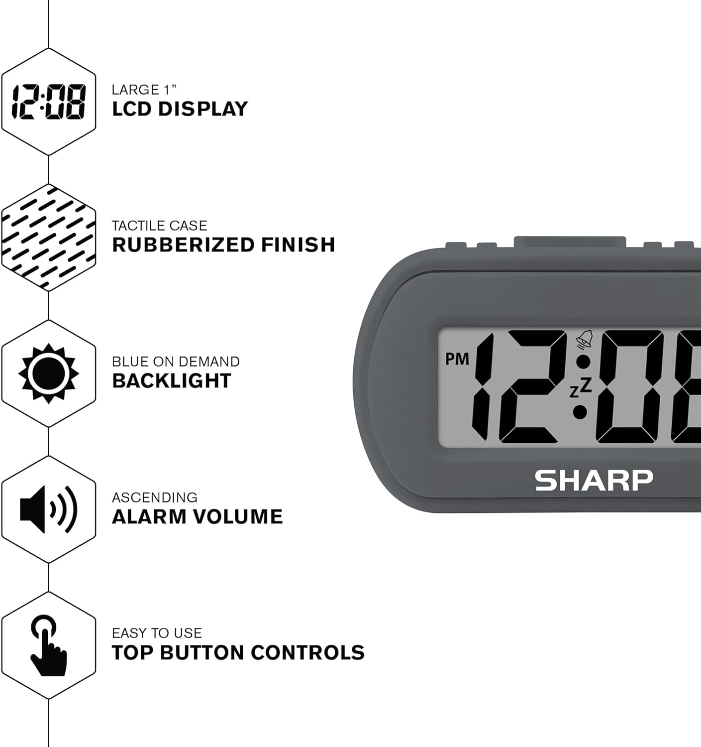 Sharp SPC483CAMZ Digital Alarm Clock Battery Operated