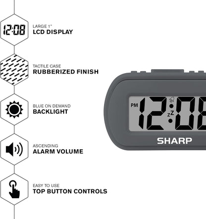 Sharp SPC483CAMZ Digital Alarm Clock Battery Operated