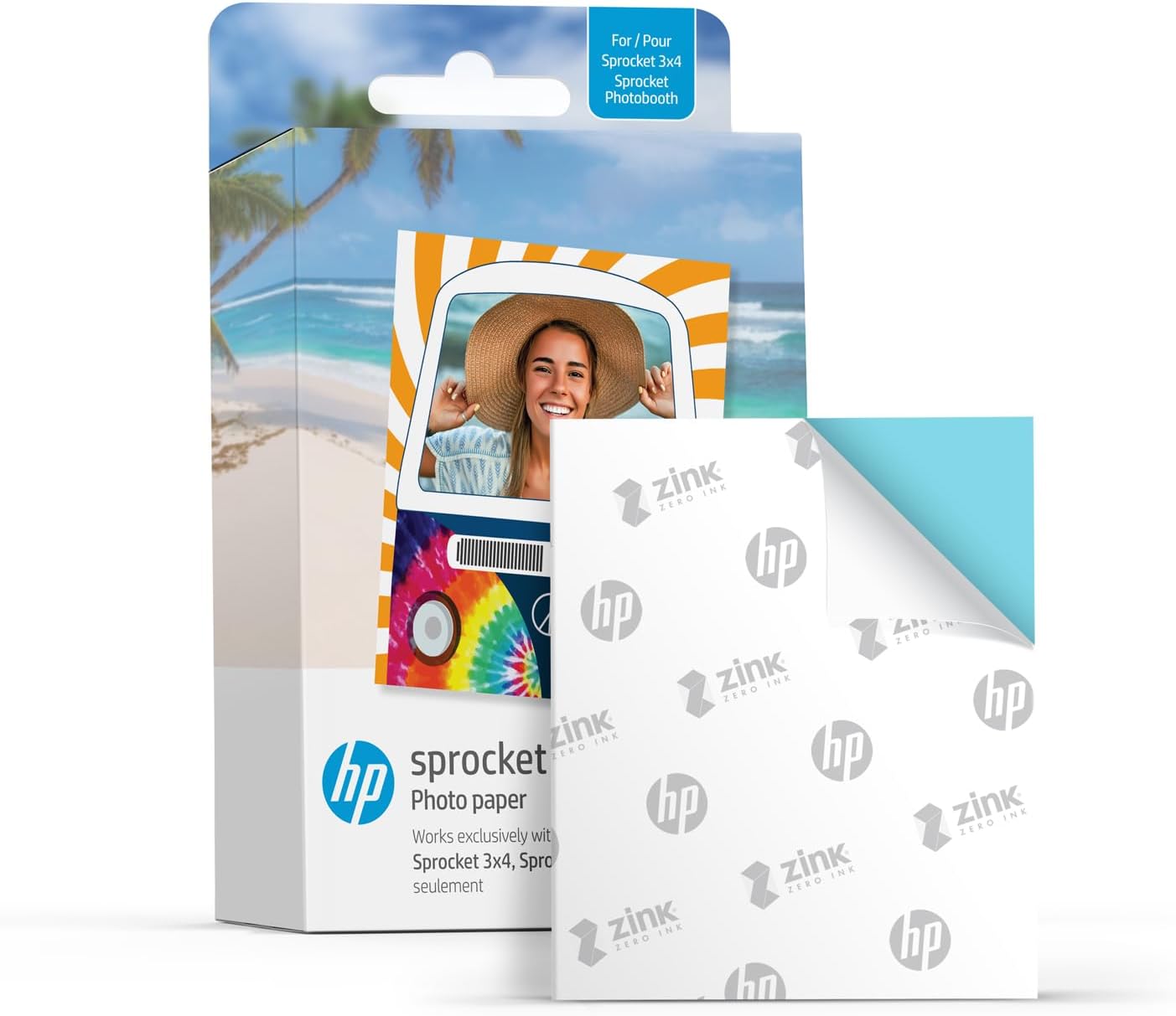 HP HPIZ3X4100 Sprocket 3.5x4.25" Sticky Photo Paper