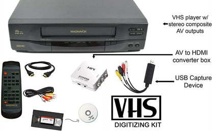 Magnavox 4-Head VCR Renewed with Adapters