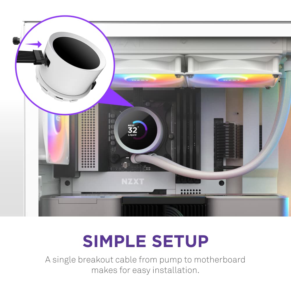 NZXT RL-KR240-W1 Kraken 240 RGB Liquid CPU Cooler White