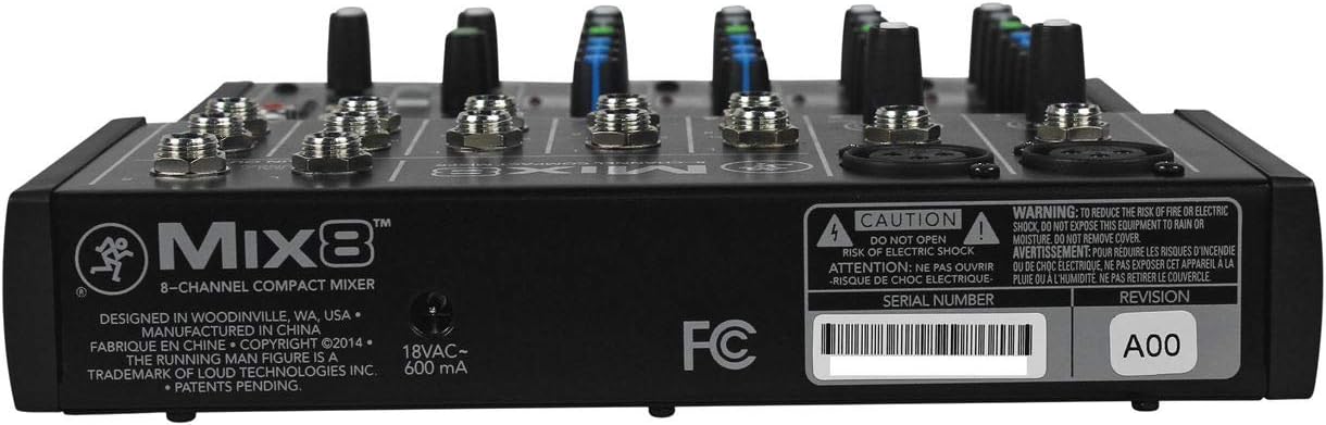 Mackie MIX8+(2)RCXFM20E-B 8-Channel Mixer Bundle