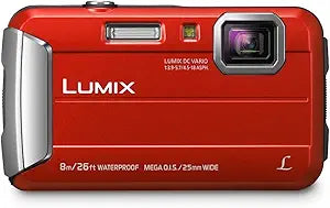 Panasonic DMC-TS30R LUMIX Waterproof Digital Camera, Red