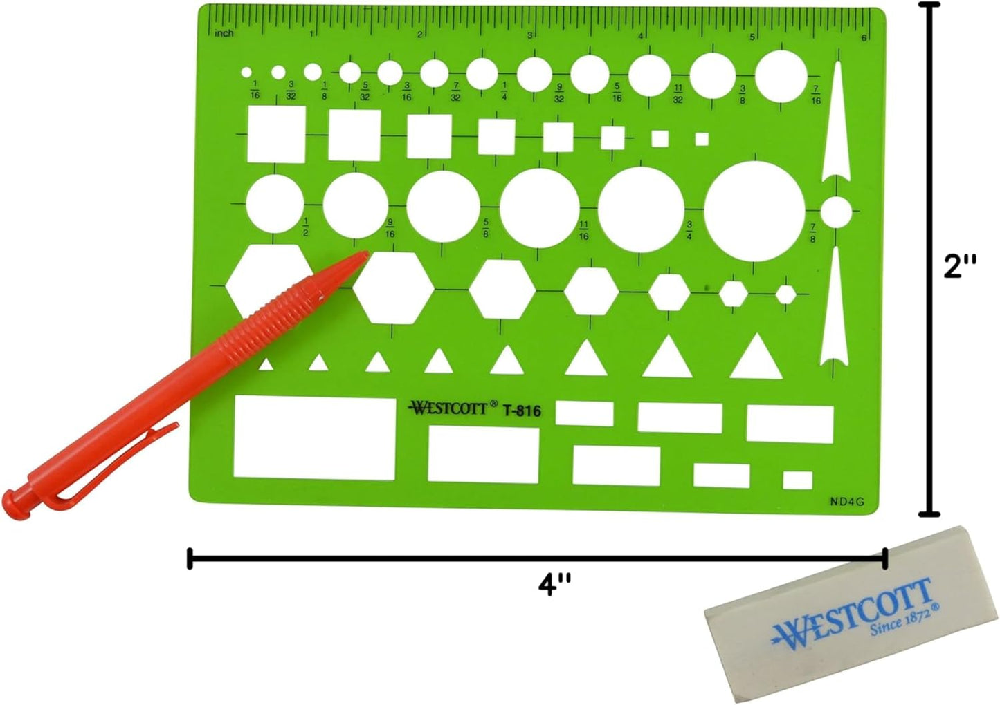 Westcott T-816 All-Purpose Technical Drawing Template